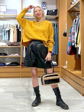 「ボストンバッグ」｜TAMUさん（レディース・171cm）の冬コーディネート