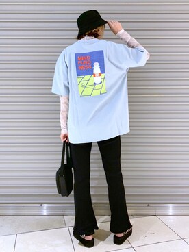 「PBLIM（ページボーイリム）の【PAGEBOYLIM】シアータートルインナー（Tシャツ/カットソー）」を使った、TAMUさん（レディース・172cm）の夏コーディネート