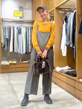 「アイテム（帽子）」を使った、TAMUさん（レディース・171cm）の秋コーディネート