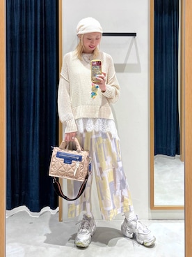 「BAYFLOW（ベイフロー）のアイテム（パンツ）」を使った、TAMUさん（レディース・171cm）の春コーディネート