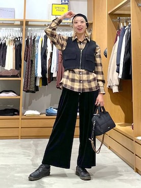 「アイテム（ボストンバッグ）」を使った、TAMUさん（レディース・171cm）の秋コーディネート