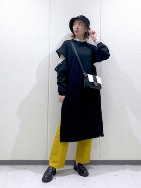 「PBLIM（ページボーイリム）の【PAGEBOYLIM】シアータートルインナー（Tシャツ/カットソー）」を使った、TAMUさん（レディース・172cm）の秋コーディネート