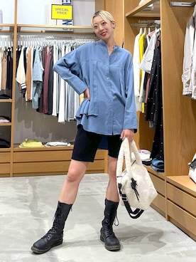 「アイテム（チュニック）」を使った、TAMUさん（レディース・171cm）の秋コーディネート