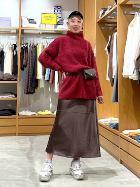 「アイテム（チュニック）」を使った、TAMUさん（レディース・171cm）の秋コーディネート