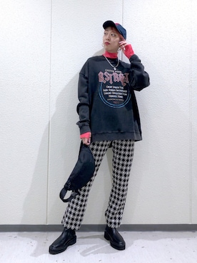 「PBLIM（ページボーイリム）の【PAGEBOYLIM】ロックジャケットスウェット（スウェット）」を使った、TAMUさん（レディース・172cm）の秋コーディネート