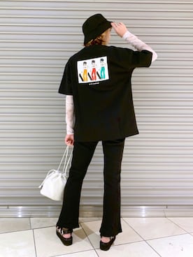 「PBLIM（ページボーイリム）の【PAGEBOYLIM】シアータートルインナー（Tシャツ/カットソー）」を使った、TAMUさん（レディース・172cm）の夏コーディネート