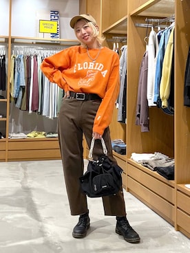 「アイテム（帽子）」を使った、TAMUさん（レディース・171cm）の秋コーディネート