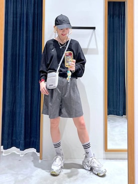 「BAYFLOW（ベイフロー）のアイテム（キャップ）」を使った、TAMUさん（レディース・171cm）の春コーディネート