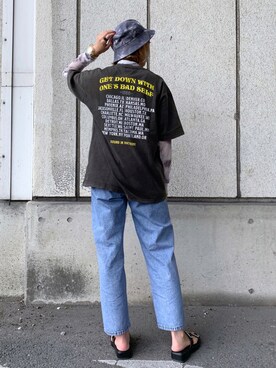 「PBLIM（ページボーイリム）の【PAGEBOYLIM】シアータートルインナー（Tシャツ/カットソー）」を使った、TAMUさん（レディース・172cm）の夏コーディネート