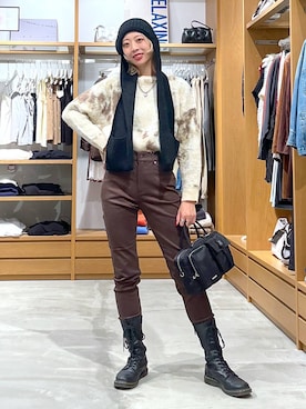 「旅行」｜TAMUさん（レディース・171cm）の冬コーディネート