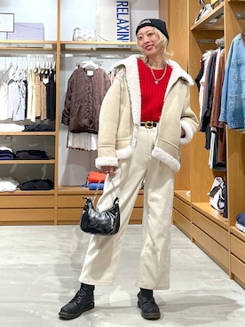 「旅行」｜TAMUさん（レディース・171cm）の冬コーディネート