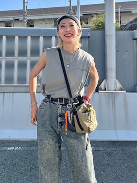 「アイテム（キーホルダー）」を使った、TAMUさん（レディース・171cm）の夏コーディネート