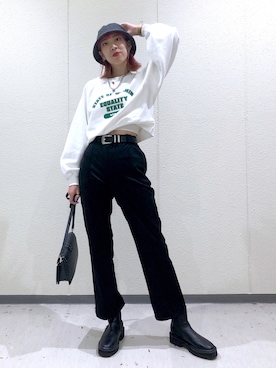 「PAGEBOY（ページボーイ）のチェーンスタッズショルダー（ショルダーバッグ）」を使った、TAMUさん（レディース・172cm）の秋コーディネート