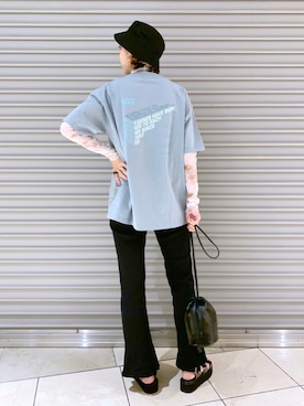 「PBLIM（ページボーイリム）の【PAGEBOYLIM】シアータートルインナー（Tシャツ/カットソー）」を使った、TAMUさん（レディース・172cm）の夏コーディネート