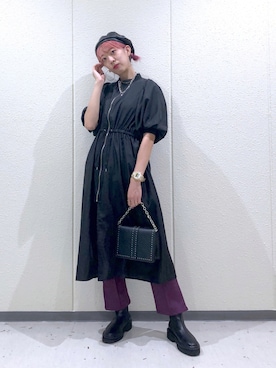 「PAGEBOY（ページボーイ）のチェーンスタッズショルダー（ショルダーバッグ）」を使った、TAMUさん（レディース・172cm）の秋コーディネート