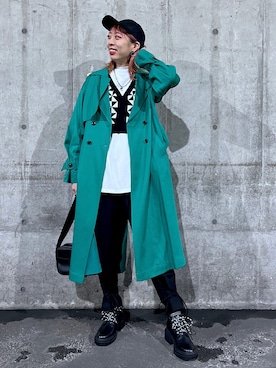 「シースルー」｜「アイテム（トレンチコート）」を使った、TAMUさん（レディース・171cm）の春コーディネート
