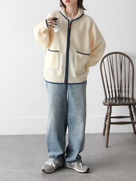 「Chillfar（チルファー）のアイテム（カーディガン/ボレロ）」を使った、Chillfar(チルファー)さん（レディース・162cm）の冬コーディネート