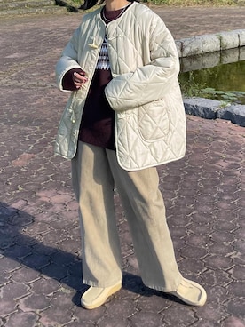 「Chillfar（チルファー）のアイテム（ダッフルコート）」を使った、Chillfar(チルファー)さん（レディース・162cm）の秋コーディネート