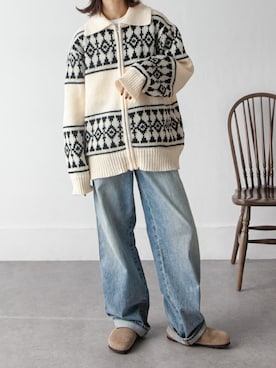 「Chillfar（チルファー）のアイテム（カーディガン/ボレロ）」を使った、Chillfar(チルファー)さん（レディース・162cm）の秋コーディネート