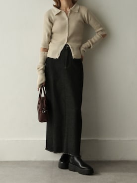 「Chillfar（チルファー）のアイテム（カーディガン/ボレロ）」を使った、Chillfar(チルファー)さん（レディース・162cm）の冬コーディネート