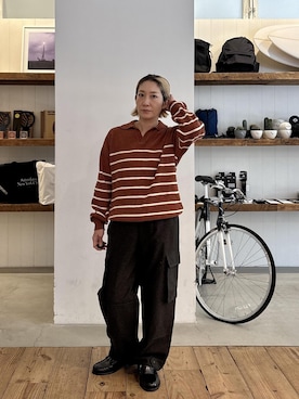 「Saturdays NYC（サタデーズ ニューヨークシティ ）のアイテム」を使った、AIKAさん（レディース・159cm）の秋コーディネート