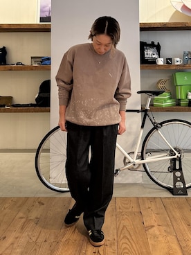 「Saturdays NYC（サタデーズ ニューヨークシティ ）のアイテム（スウェット）」を使った、AIKAさん（レディース・159cm）の夏コーディネート