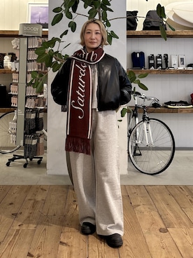 「Saturdays NYC（サタデーズ ニューヨークシティ ）のアイテム」を使った、AIKAさん（レディース・159cm）の冬コーディネート