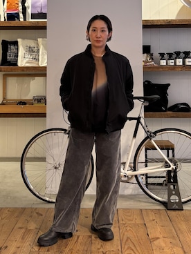 「Saturdays NYC（サタデーズ ニューヨークシティ ）のアイテム（ブルゾン）」を使った、AIKAさん（レディース・159cm）の冬コーディネート