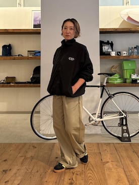 「Saturdays NYC（サタデーズ ニューヨークシティ ）のアイテム（ブルゾン）」を使った、AIKAさん（レディース・159cm）の夏コーディネート