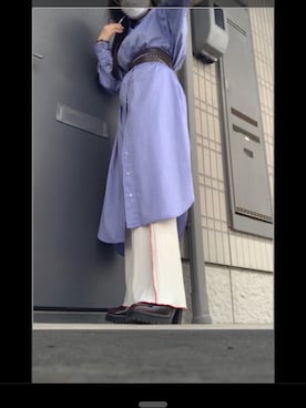 「AMERI」｜「アイテム（シャツワンピース）」を使った、iwaraiさん（レディース・155cm）の春コーディネート