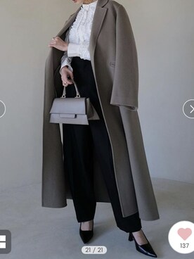 「厚手のコート」｜iqonさん（レディース・155cm）の冬コーディネート