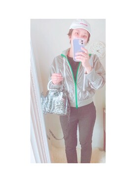 「adidas by Stella McCartney（アディダスバイステラマッカートニー）のアイテム（ジャケット/アウター）」を使った、やま あやさん（レディース・154cm）の春コーディネート
