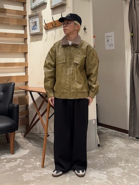 「アイテム（ライダースジャケット）」を使った、yushin1919さん（メンズ・165cm・20代）の秋コーディネート