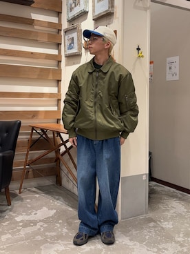 「アイテム（MA-1）」を使った、yushin1919さん（メンズ・165cm・20代）の冬コーディネート