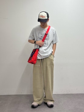 「SOUNDSGOOOOD（サウンズグッド）の【SOUNDS GOOOOD】2WAYナイロンタックギャザーパラコードBAG/WEB限定カラー追加（トートバッグ）」を使った、ゆうしんさん（メンズ・167cm）の夏コーディネート