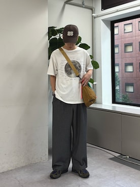 「CIAOPANIC TYPY（チャオパニックティピー）のアイテム（キャップ）」を使った、ゆうしんさん（メンズ・167cm）の夏コーディネート