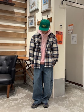 「CIAOPANIC TYPY（チャオパニックティピー）のアイテム（帽子）」を使った、ゆうしんさん（メンズ・165cm）の冬コーディネート