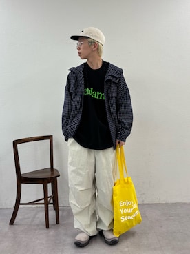 「CIAOPANIC TYPY（チャオパニックティピー）のアイテム（帽子）」を使った、ゆうしんさん（メンズ・165cm）の春コーディネート