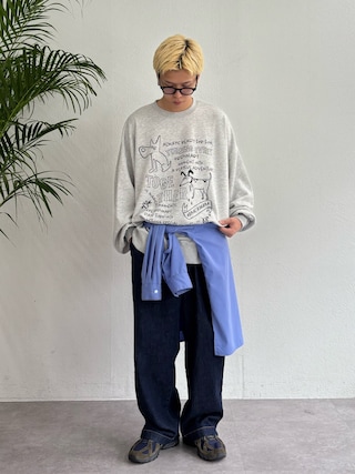 「CIAOPANIC TYPY(チャオパニックティピー)の【UNISEX】アソートDOG落書きビッグスウェット(スウェット)」を使った、ゆうしんさん(メンズ・167cm)の秋コーディネート