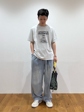 「CIAOPANIC TYPY（チャオパニックティピー）の【UNISEX】宇宙人プリントTシャツ（Tシャツ/カットソー）」を使った、ゆうしんさん（メンズ・167cm）の夏コーディネート