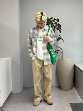 「GEVACO（ゲバコ）のアイテム」を使った、ゆうしんさん（メンズ・167cm）の春コーディネート