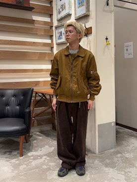 「アイテム（MA-1）」を使った、yushin1919さん（メンズ・165cm・20代）の冬コーディネート