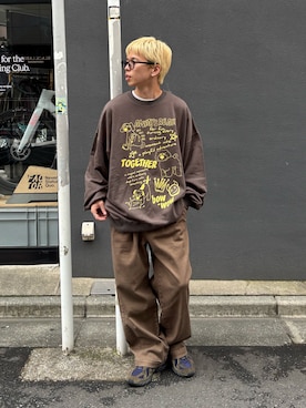「ロゴスウェット」｜ゆうしんさん（メンズ・167cm）の秋コーディネート