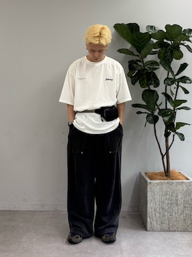 「Franklin Climbing（フランクリンクライミング）の【FC×ジムニー】ジムニーコレクションTee（Tシャツ/カットソー、ホワイト系）」を使った、ゆうしんさん（メンズ・167cm）の夏コーディネート