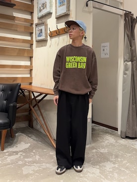 「ブラック」｜「アイテム（スウェット）」を使った、yushin1919さん（メンズ・165cm）の秋コーディネート