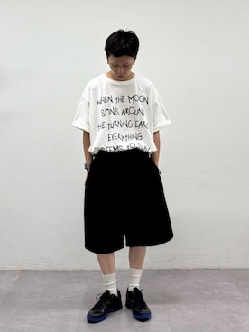「CIAOPANIC TYPY（チャオパニックティピー）の【UNISEX】アソート落書きBIGロゴTEE（Tシャツ/カットソー、ホワイト系）」を使った、ゆうしんさん（メンズ・167cm）の夏コーディネート