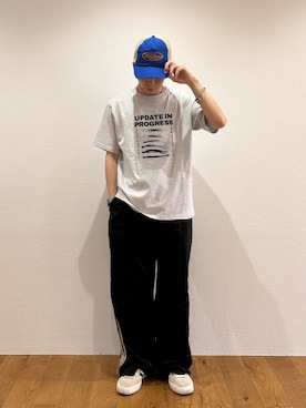 「CIAOPANIC TYPY（チャオパニックティピー）のアイテム（キャップ）」を使った、ゆうしんさん（メンズ・167cm）の夏コーディネート