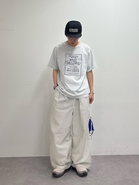 「CIAOPANIC TYPY（チャオパニックティピー）の【ユニセックス】アソート柄ナイロンロゴキャップ（キャップ）」を使った、ゆうしんさん（メンズ・167cm）の春コーディネート