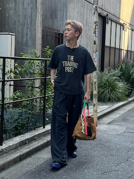 「SOUNDSGOOOOD（サウンズグッド）の【SOUNDS GOOOOD】2WAYナイロンタックギャザーパラコードBAG/WEB限定カラー追加（トートバッグ）」を使った、ゆうしんさん（メンズ・167cm）の夏コーディネート