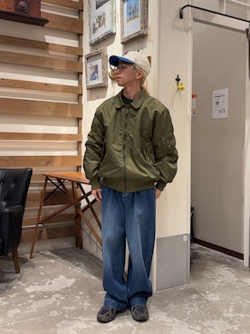 「アイテム（MA-1）」を使った、yushin1919さん（メンズ・165cm・20代）の冬コーディネート